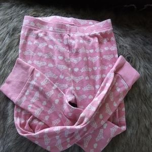 Crown and heart, pink and white pants